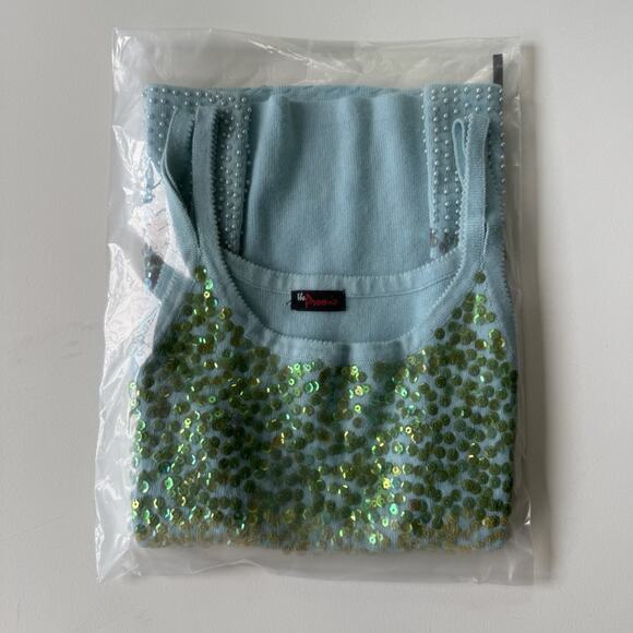 Vintage The Promise Sequin Beaded Cami Mermaid Clubwear Mermaid Rave Top Sz XS - Picture 15 of 15